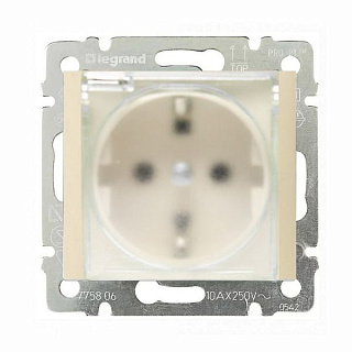 картинка Розетка влагозащищённая Legrand Valena 774120, IP44, слоновая кость, с крышкой и шторками от интернет-магазина К1-СТРОЙ
