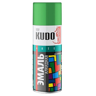 картинка Краска аэрозольная зеленая светлая 520 мл KU-1006 KUDO от интернет-магазина К1-СТРОЙ