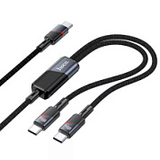 картинка Кабель для зарядки 2 в 1 Type-C to Type-C 100W / Type-C to Type-C PD 100W U139 1.2м черный HOCO от интернет-магазина К1-СТРОЙ