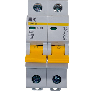 картинка Автоматический выключатель ВА47-29 2Р 10А С ИЭК от интернет-магазина К1-СТРОЙ
