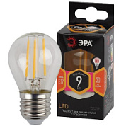 картинка Лампа светодиодная филаментная ЭРА F-LED P45 9Вт E27 шар, теплый белый свет от интернет-магазина К1-СТРОЙ