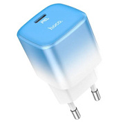 картинка Сетевое зарядное устройство PD 20W USB-C, белый-голубой C101A HOCO от интернет-магазина К1-СТРОЙ