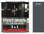 картинка Грунт-эмаль 3 в 1 быстросохнущая 0,8 кг графит 11613557 Optima от интернет-магазина К1-СТРОЙ