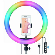 картинка Кольцевая селфи-лампа RGB LED Soft Ring, без штатива 20 см MJ20 от интернет-магазина К1-СТРОЙ
