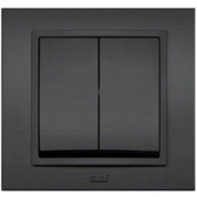 картинка Выключатель 2-клавишный черный EL-BI от интернет-магазина К1-СТРОЙ