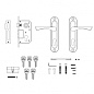 Замок врезной цилиндровый с защёлкой и ручкой KIT P15 4061/3 CRONA SN PUNTO