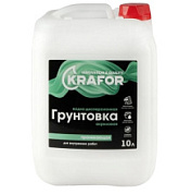 картинка Грунтовка проникающая водно-дисперсионная акриловая 10л Krafor от интернет-магазина К1-СТРОЙ