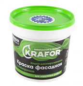 картинка Краска водно-дисперсионная фасадная особопрочная 1,5 кг Krafor от интернет-магазина К1-СТРОЙ