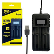 картинка Зарядное устройство HD-8991B для аккумуляторов 18650, 2 слота, USB, LCD дисплей от интернет-магазина К1-СТРОЙ