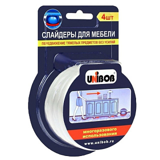 картинка Слайдеры для передвижения мебели 4 шт/упак UNIBOB от интернет-магазина К1-СТРОЙ