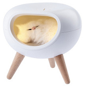 картинка Детский ночник - светильник светодиодный NLED-467-1W-W котик белый Б0052814 ЭРА от интернет-магазина К1-СТРОЙ