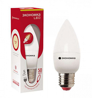 картинка Лампа светодиодная LB LED 5W E14 свеча 3000K ЭКОНОМКА от интернет-магазина К1-СТРОЙ