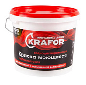 картинка Краска водно-дисперсионная интерьерная глубокоматовая моющаяся 6,5 кг Krafor от интернет-магазина К1-СТРОЙ