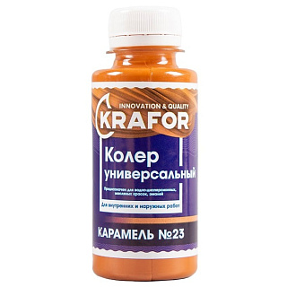 картинка Колер универсальный №23 карамель 100 мл Krafor от интернет-магазина К1-СТРОЙ