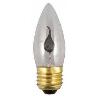 картинка Лампа свеча мерцающий огонь прозрачная 3Вт Е27 DEC FLICK от интернет-магазина К1-СТРОЙ