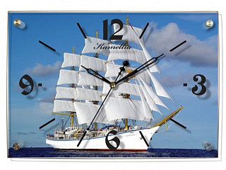 картинка Часы-стекло к-ст 0119 корабль Камелия от интернет-магазина К1-СТРОЙ