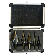 картинка Набор сверл ступенчатых HSS по металлу, 5 предметов, кейс MX 12844 MAXIMUM от интернет-магазина К1-СТРОЙ