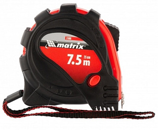 картинка Рулетка Status Magnet 3 fixations, 7.5 м х 25 мм, обрезиненный корпус, зацеп с магнитом Matrix от интернет-магазина К1-СТРОЙ