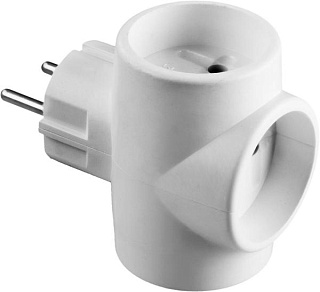 картинка Тройник без заземления 10/16А белый БС05 от интернет-магазина К1-СТРОЙ