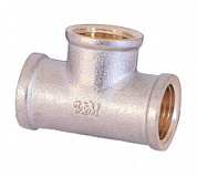 картинка Тройник 1/2" г/г/г (ник/латунь), Wm *1/2F*F*F WaterMark от интернет-магазина К1-СТРОЙ