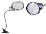 картинка Настольная лупа с LED подсветкой на гибком штативе с прищепкой MG15122-1С 2х/5x-130мм от интернет-магазина К1-СТРОЙ