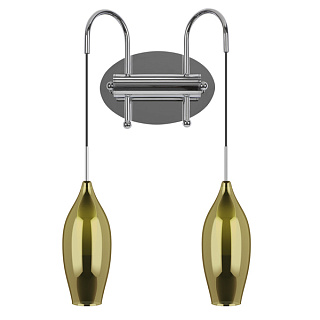 картинка 803828*** (MВ2098S-2G) Бра PENTOLA 2х25W G9 ХРОМ/ОЛИВКОВЫЙ (в комплекте) от интернет-магазина К1-СТРОЙ