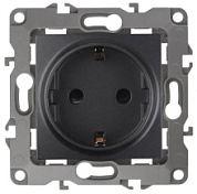 картинка Розетка с заземлением 2P+E Schuko, 12-2101-05 антрацит ЭРА от интернет-магазина К1-СТРОЙ
