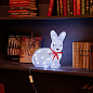 Фигура светодиодная Зайчик. 32x30см. 40 светодиодов. Белый свет. Провод прозрачный ULD-M2732-040-STA WHITE IP20 RABBIT-1 Uniel