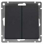 картинка Выключатель 2-клавишный 10А проходной графит А0026-Gr Universal Афина от интернет-магазина К1-СТРОЙ