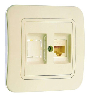 картинка Компьютерная розетка Makel Lillium RJ45, кремовая от интернет-магазина К1-СТРОЙ