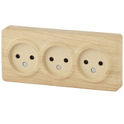 картинка Розетка 11-2207-11, 3х2P 16A-250В IP20 ОУ сосна, Эксперт Эра от интернет-магазина К1-СТРОЙ