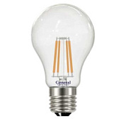 картинка Лампа светодиодная FILAMENT A60 6W E27 2700K GENERAL от интернет-магазина К1-СТРОЙ