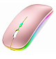 Мышь беспроводная бесшумная с подсветкой розовый BT5.2 RGB SK-K1 SKYBET