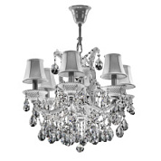 картинка 726061 (MD100007-6) Люстра  PRINCIA 6х40W E14 БЕЛЫЙ/ПРОЗРАЧНЫЙ (в комплекте) от интернет-магазина К1-СТРОЙ