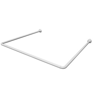 картинка Карниз для ванной угловой белый без колец 90x90x90 см Zalel от интернет-магазина К1-СТРОЙ