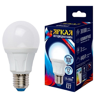 картинка Лампа светодиодная Uniel LED-A60 12W E27 6500K матовая от интернет-магазина К1-СТРОЙ
