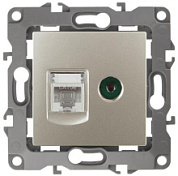картинка Розетка комбинированная RJ45+TV, 12-3110-04 шампань ЭРА от интернет-магазина К1-СТРОЙ