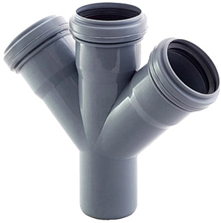 картинка Крестовина ПП одноплоскостная 50х50х50х45° для внутренней канализации, 135545 Политэк от интернет-магазина К1-СТРОЙ