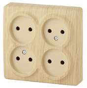 картинка Розетка 4х2P 11-2210-11, 16A-250В IP20 ОУ, сосна, Эксперт Эра от интернет-магазина К1-СТРОЙ