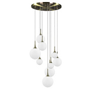 картинка Люстра подвесная Lightstar GLOBO 9х40W E14, бронза/белый от интернет-магазина К1-СТРОЙ