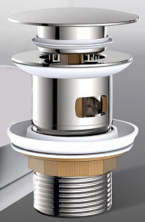 картинка Донный клапан для раковины с переливом H62 Hansensberg от интернет-магазина К1-СТРОЙ