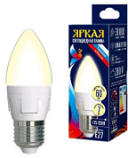 картинка Лампа светодиодная серия ЯРКАЯ 3000K LED-C37 7W-WW-E14-FR PLP01WH Uniel от интернет-магазина К1-СТРОЙ