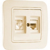 картинка Телефонная+интернет розетка крем Makel Lilium  от интернет-магазина К1-СТРОЙ