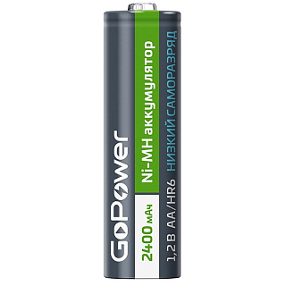 картинка Батарейка аккумуляторная AA 2400mAh GoPower от интернет-магазина К1-СТРОЙ