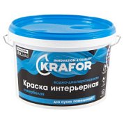 картинка Краска водно-дисперсионная интерьерная 3кг супербелая Krafor от интернет-магазина К1-СТРОЙ