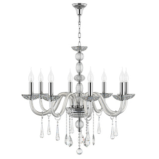 картинка 722084*** (MD 300013-8) Люстра подвесная CRISTA 8х40W E14 ХРОМ/ПРОЗРАЧНЫЙ (в комплекте) от интернет-магазина К1-СТРОЙ
