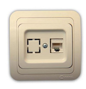 картинка Компьютерная розетка Makel Mimoza RJ45 Cat 5e, кремовая от интернет-магазина К1-СТРОЙ