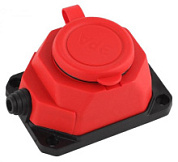 картинка Колодка каучуковая 1-местная K-1e-RED-IP44 с заземлением 16A IP44 ЭРА от интернет-магазина К1-СТРОЙ