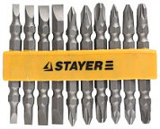 картинка Набор Биты двухсторонние в пластиковом держателе Cr-V, 10 предметов 2605-H10_z01 STAYER "MASTER" от интернет-магазина К1-СТРОЙ