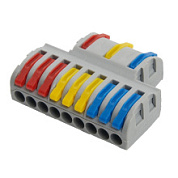 картинка Клемма строительно-монтажная для подключения фазных проводников 3 контактные группы, (1 ввод,3вывода на полюс) LD222-428 39500 STEKKER от интернет-магазина К1-СТРОЙ